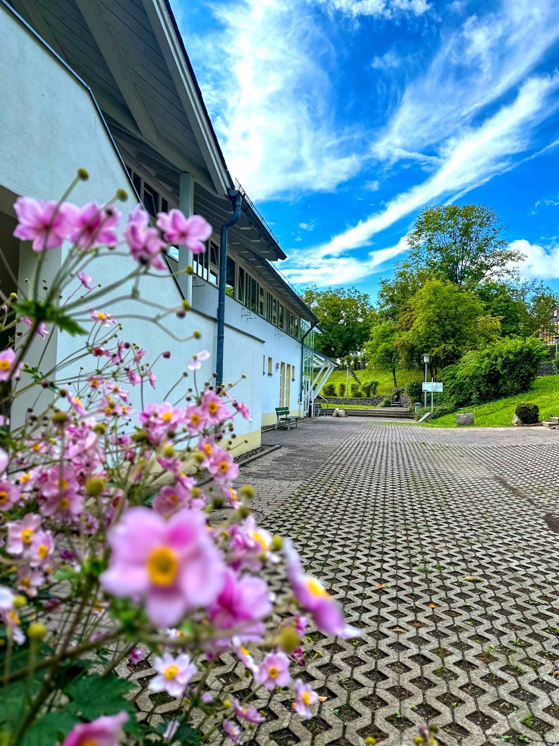 Gästehaus mit Blumen